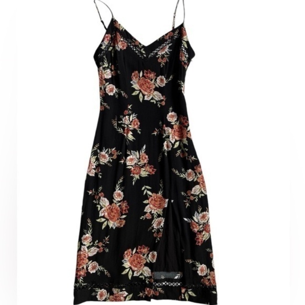 MINKPINK Floral Black split Dress